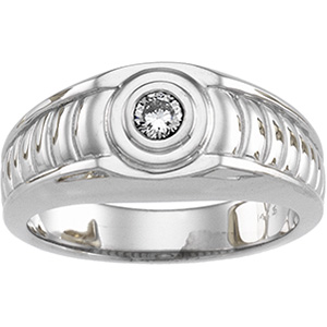 Gents Diamond and 14K white Gold Ring