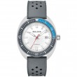 BULOVA SNORKEL WHITE DIAL WATCH GREY/BLUE BEZEL GREY STRAP STAINLESS BUCKLE