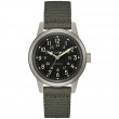 Bulova 38Mm Round Black Dial, Stainless/Black Case, Green Fabric Strap, Stainless