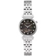 BULOVA LDS WATCH: ROUND BLACK DIAL WITH 11 DIAMONDS 5-ROW LINK BRACELET STAINLESS