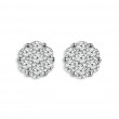 IDEAL ESSENTIALS 1.00CTW DIAMOND FLOWER STUD EARRINGS CONTAINING: 14 ROUND HEARTS & ARROWS IDEAL CUT  DIAMONDS G VS-SI 14KW