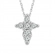 IDEAL ESSENTIALS 1/10CTW DIAMOND CROSS PENDANT/CHAIN CONTAINING: 6 ROUND HEARTS & ARROWS IDEAL CUT DIAMONDS G VS-SI 14KW CHAIN INCLUDED