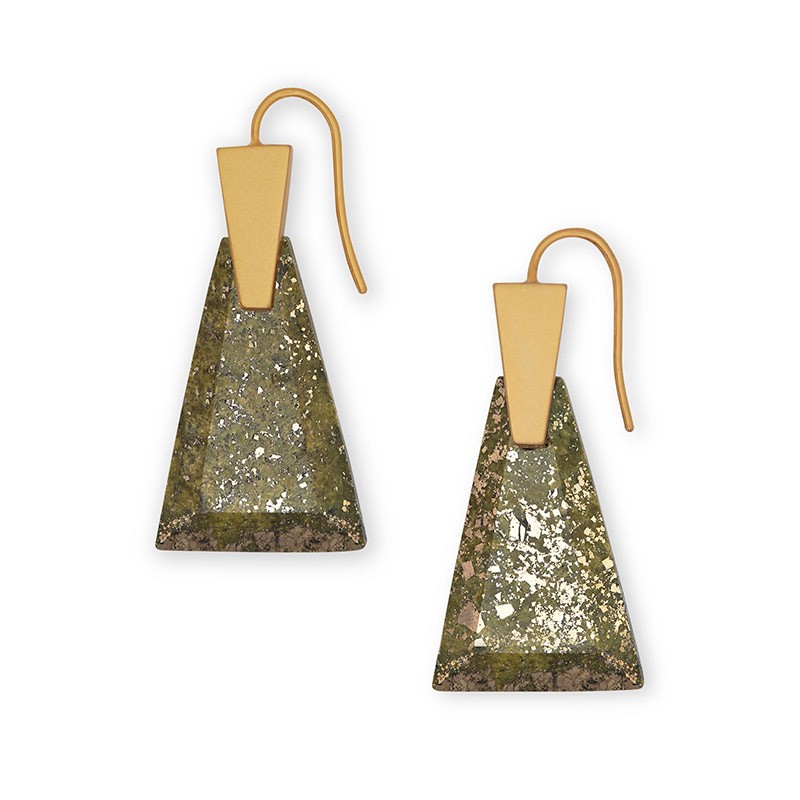 Collins Small Olive Epidote Gold Tone Earrings 4217703823