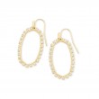 Elle White Cz Gold Tone Earrings