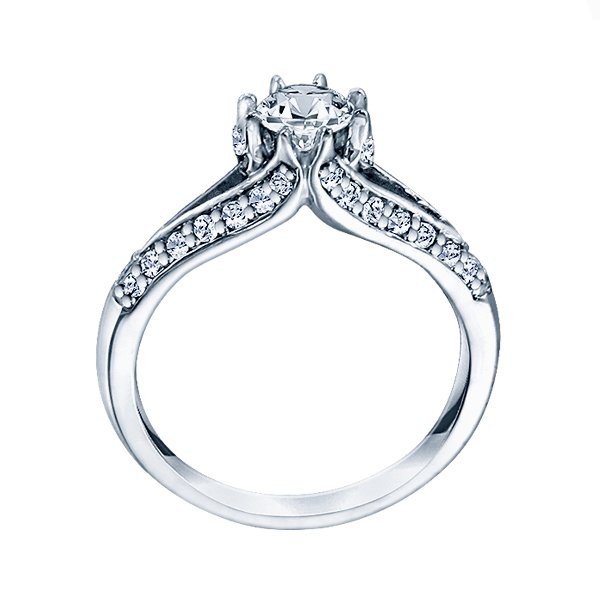 Me677 -14k White Gold Classic Engagement Ring - ME677-G