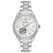 Bulova Lds Round Mother Of Pearl 5 Diamond Dial, Link Bracelet, Stainless