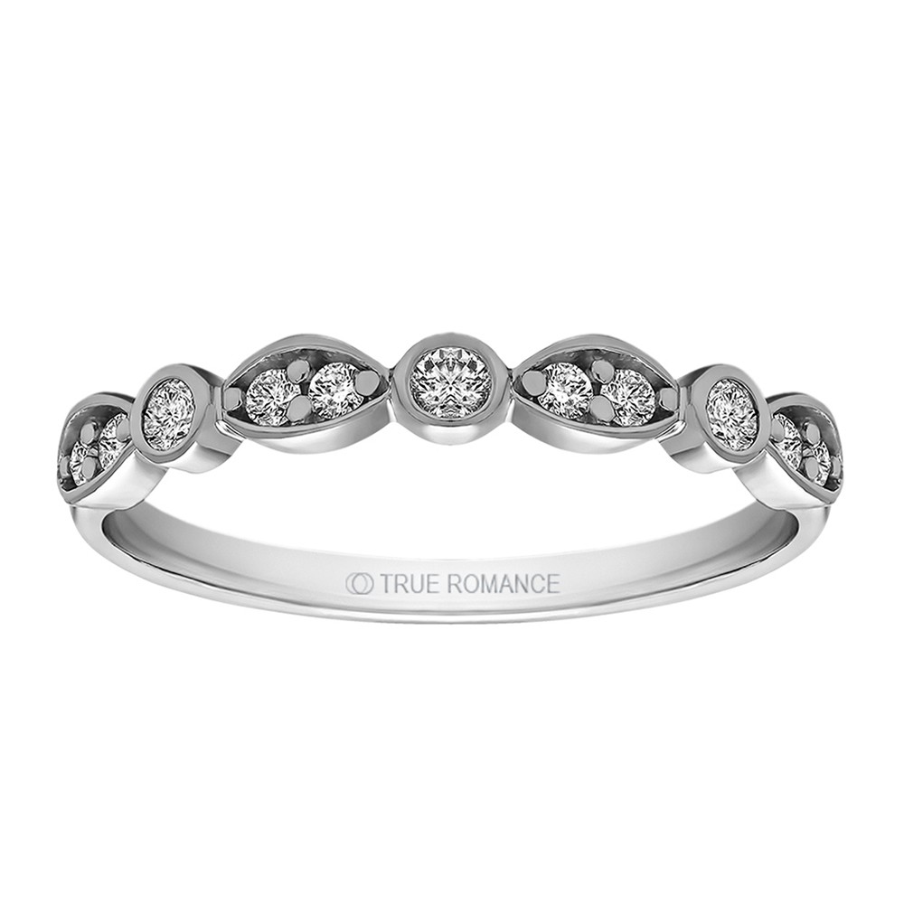 Rm1292 -14k White Gold Round Cut Diamond Infinity Engagement Ring