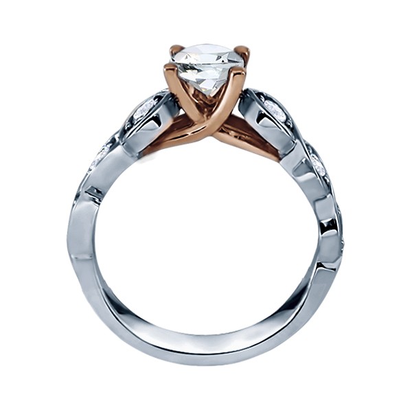 White Gold Round Cut Diamond Infinity Engagement Ring