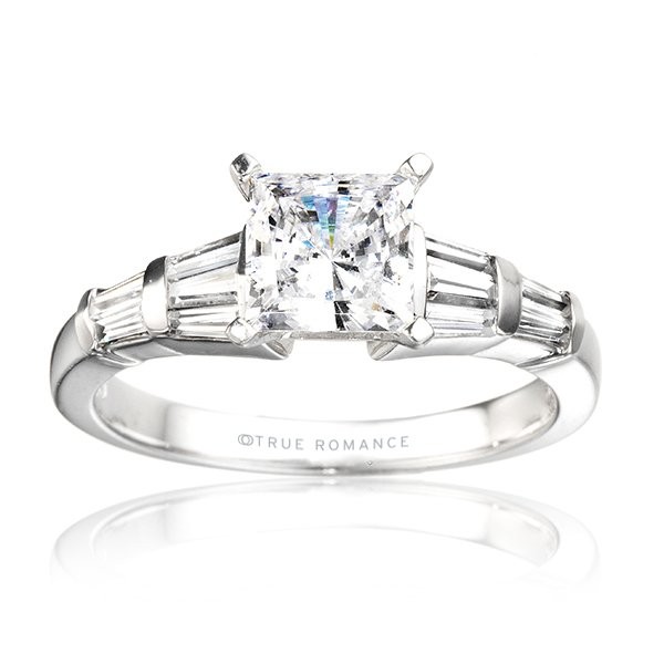 Rm380tt-14k White Gold Engagement Ring From Nostalgic Collection