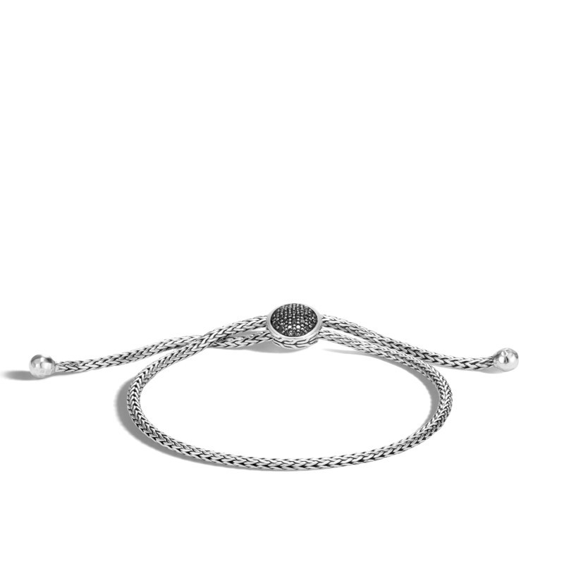 Classic Chain Pull Through Bracelet in Silver with Gemstone