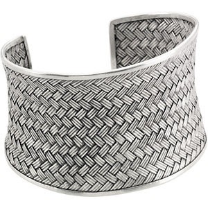 Monochrome basket weave cuff bracelet
