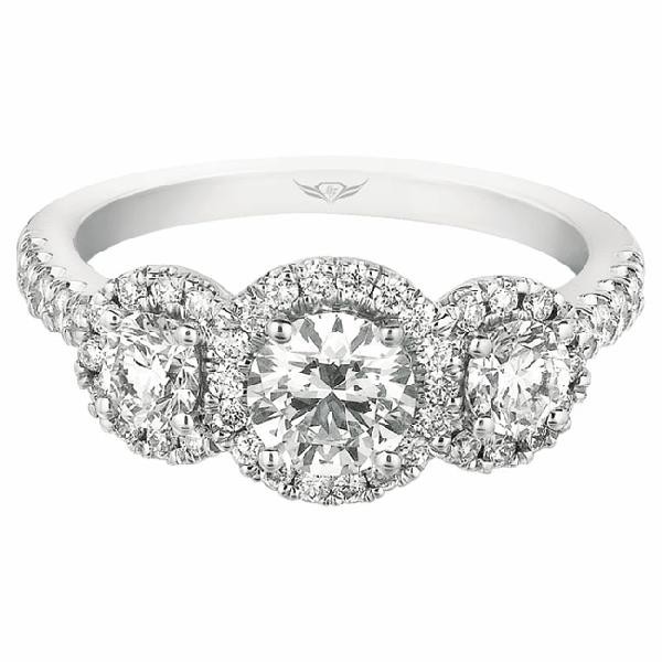 1 CT. T.W. Diamond Past Present Future® Frame Engagement Ring in 14K White  Gold | Zales
