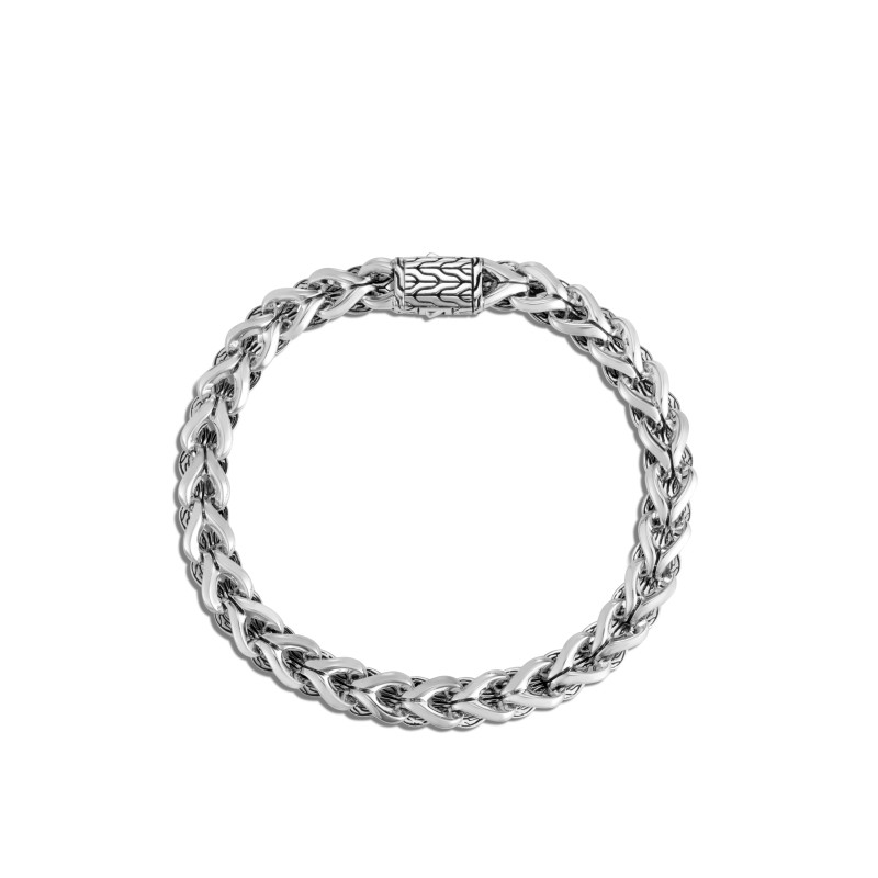Asli Classic Chain Link Silver 7Mm Bracelet With Pusher Clasp, Sz M
