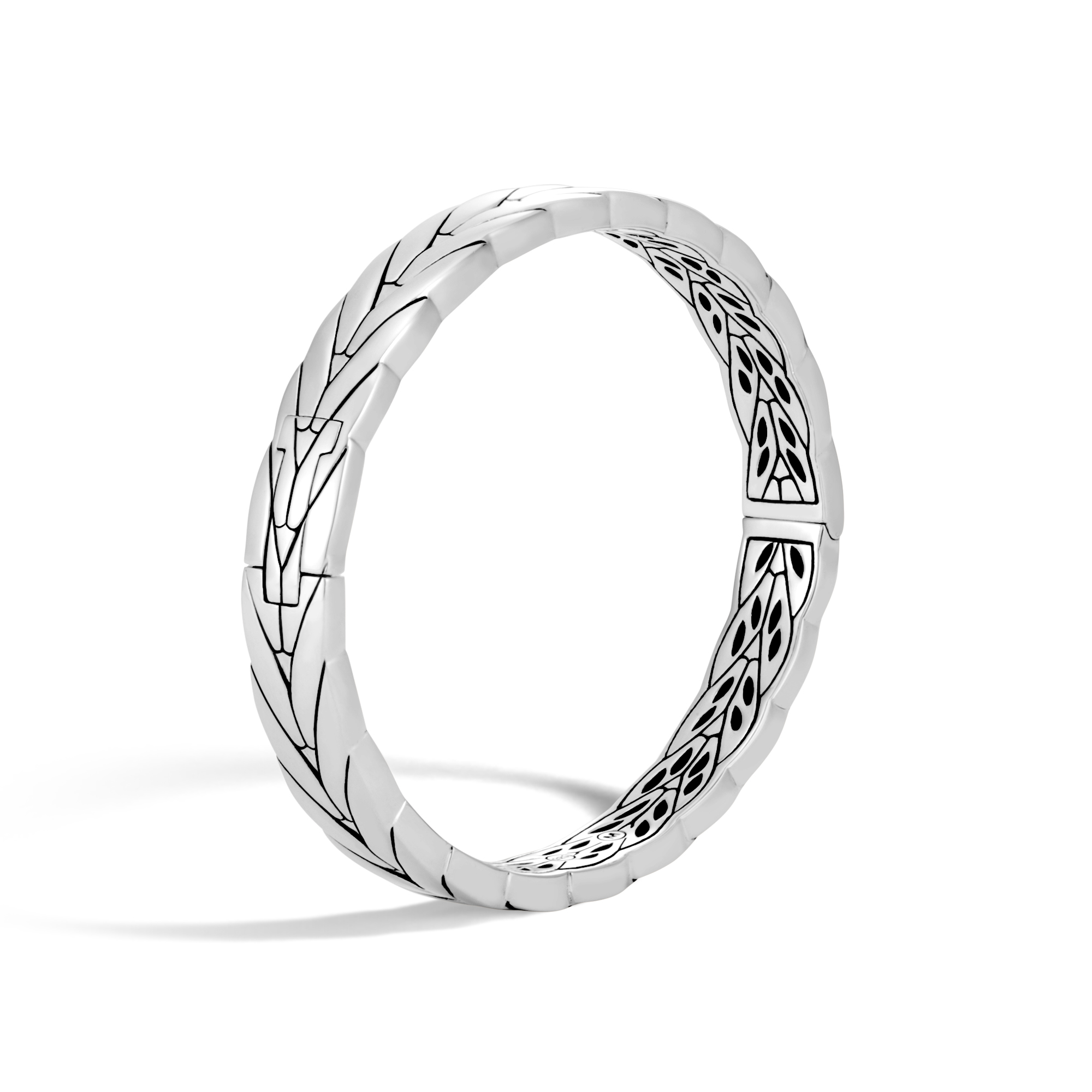 Modern Chain 8MM Hinged Bangle in Silver