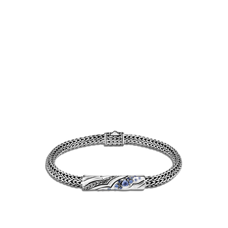 Lahar Blue Sapphire Extra Smal Chain 5Mm Station Bracelet