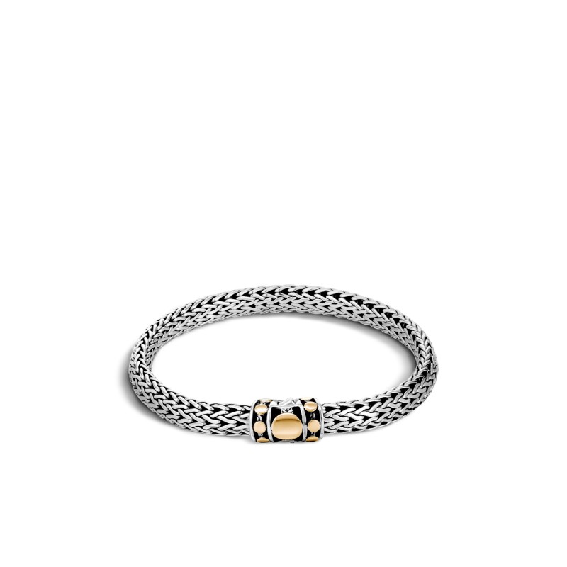 Dot Deco Gold & Silver Small Bracelet, Size Medium, Silver/18Ky