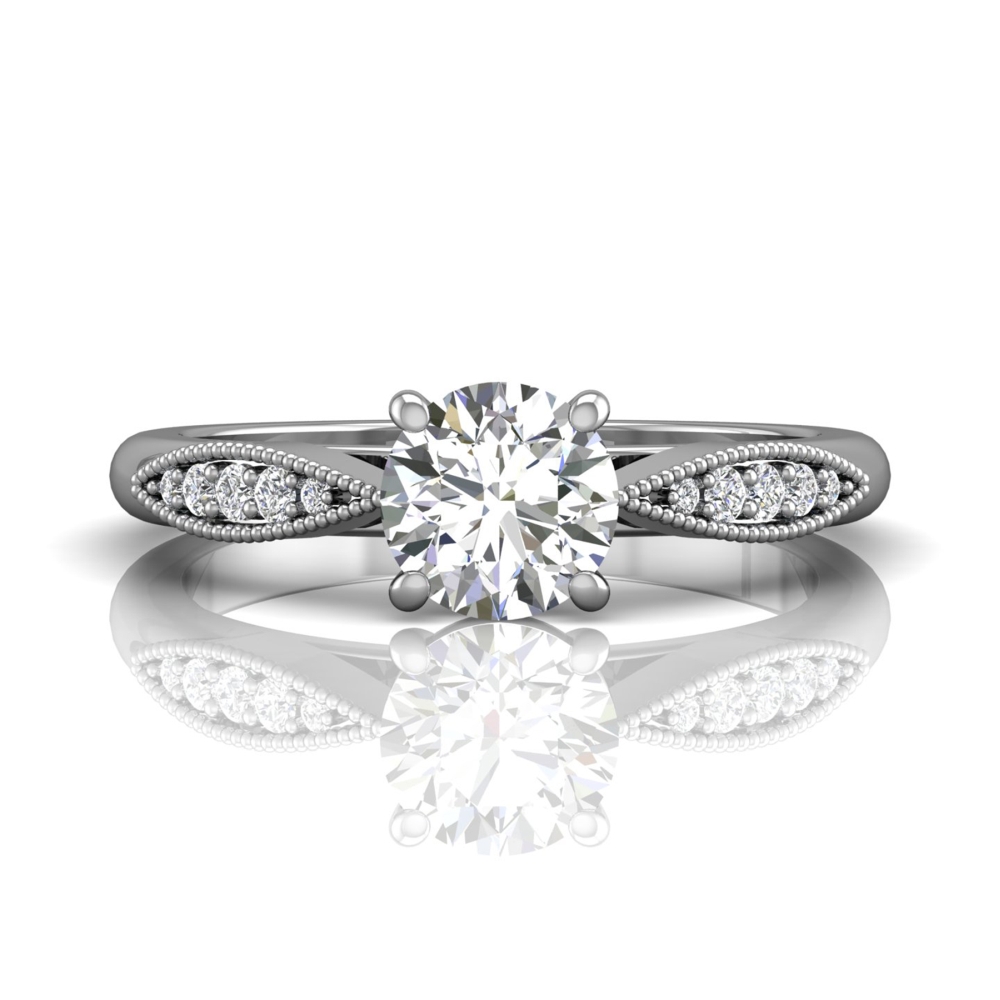 Our Destiny Our Dreams Micropave 14K White Gold Engagement Ring