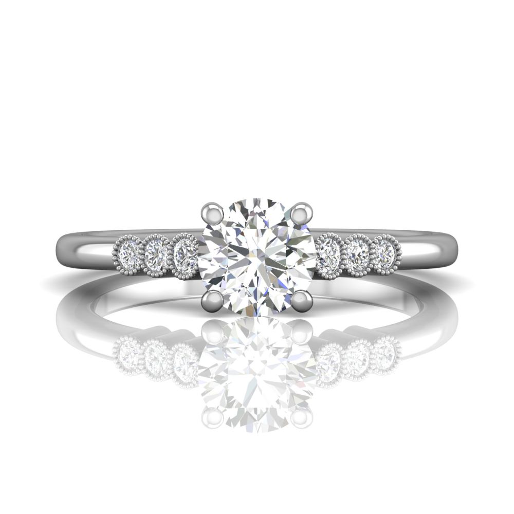 Our Destiny Our Dreams  Channel/Shared Prong 14K White Gold Engagement Ring