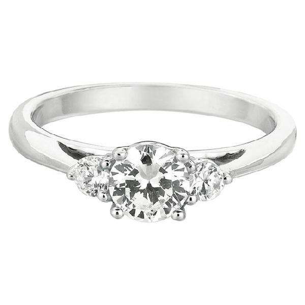 Our Destiny Our Dreams Three Stone 14K White Gold  Engagement Ring