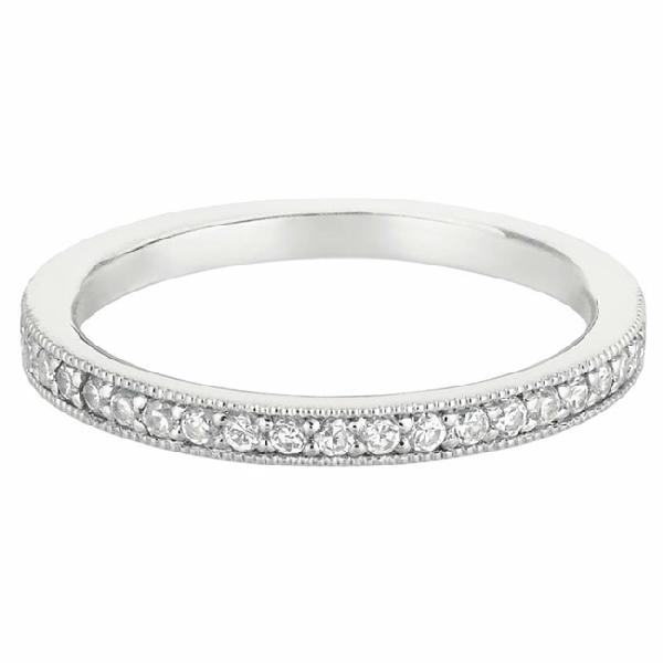 Our Destiny Our Dreams Micropave 14K White Gold BEAD SET Wedding Band