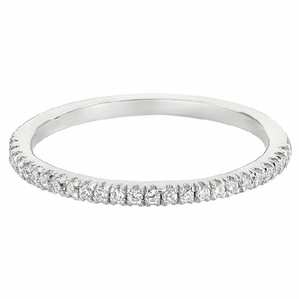 Our Destiny Our Dreams Micropave 14K White Gold CUT_DOWN Wedding Band