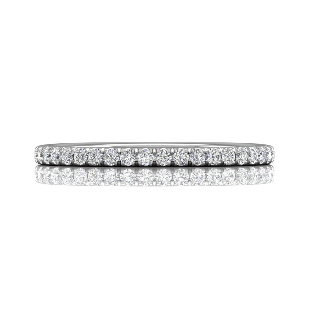 Our Destiny Our Dreams Micropave Cutdown 14K White Gold Wedding Band