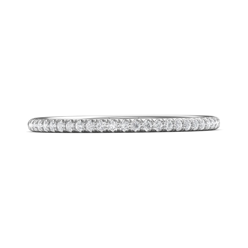 Our Destiny Our Dreams Micropave Cutdown 14K White Gold Wedding Band