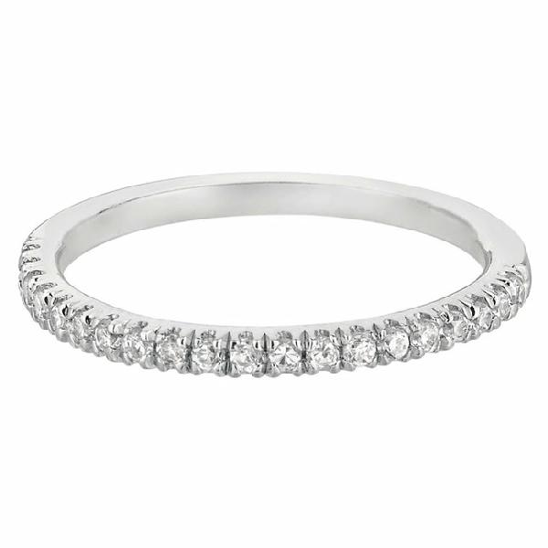Our Destiny Our Dreams Micropave 14K White Gold CUT_DOWN Wedding Band