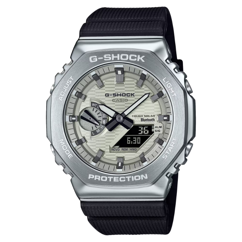CASIO G-SHOCK ANALOGUE/DIGITAL SOLAR LIGHT YELLOW DIAL BLACK RESIN STRAP WATCH