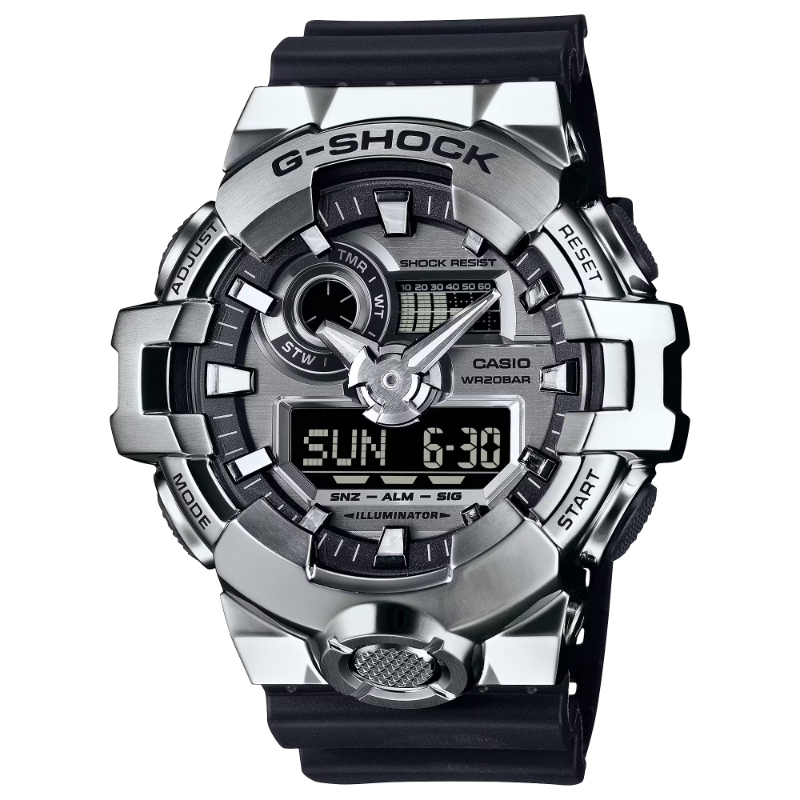 CASIO G-SHOCK ANALOGUE/DIGITAL G-STEEL STAINLESS/BLACK RESIN WATCH