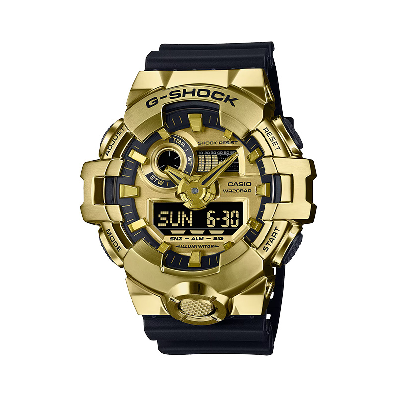 CASIO G-SHOCK G-STEEL ANALOGUE/DIGITAL GOLD TONE/BLACK RESIN WATCH