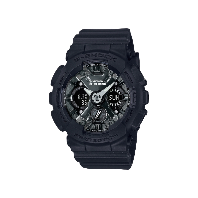 CASIO G-SHOCK METALIC FACE ANALOGUE/DIGITAL RESIN WATCH BLACK