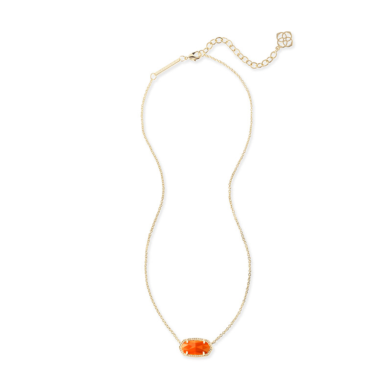 Elisa Orange Gold Tone Necklace