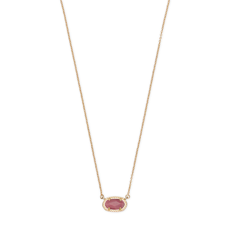 Ember Pink Rhodonite Gold Tone Necklace