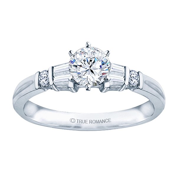 Me244-14k White Gold Classic Engagement Ring