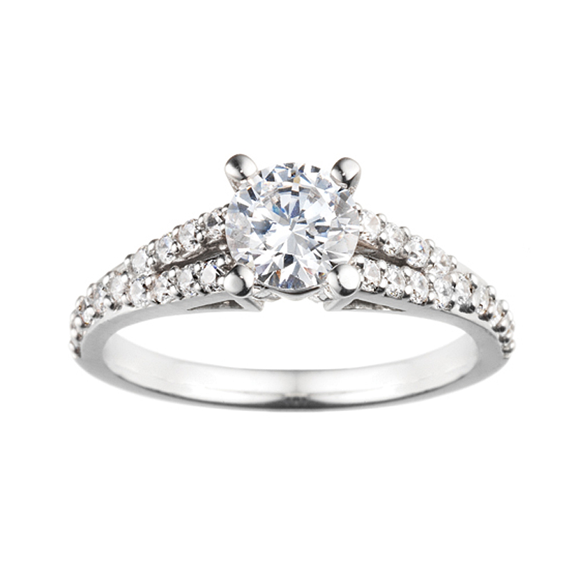 Rm966-14k White Gold Engagement Ring From Nostalgic Collection